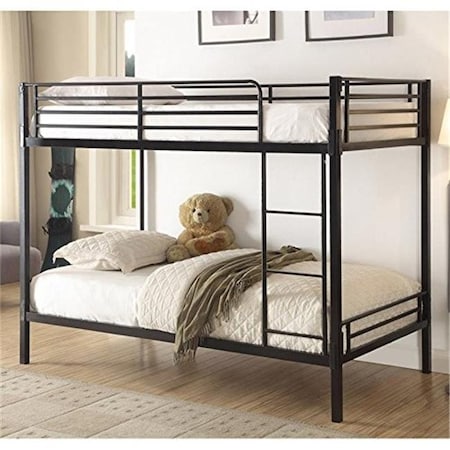 4D Concepts 4D Concepts 159388 Boltzero Twin Over & Bunk Bed; Black 159388